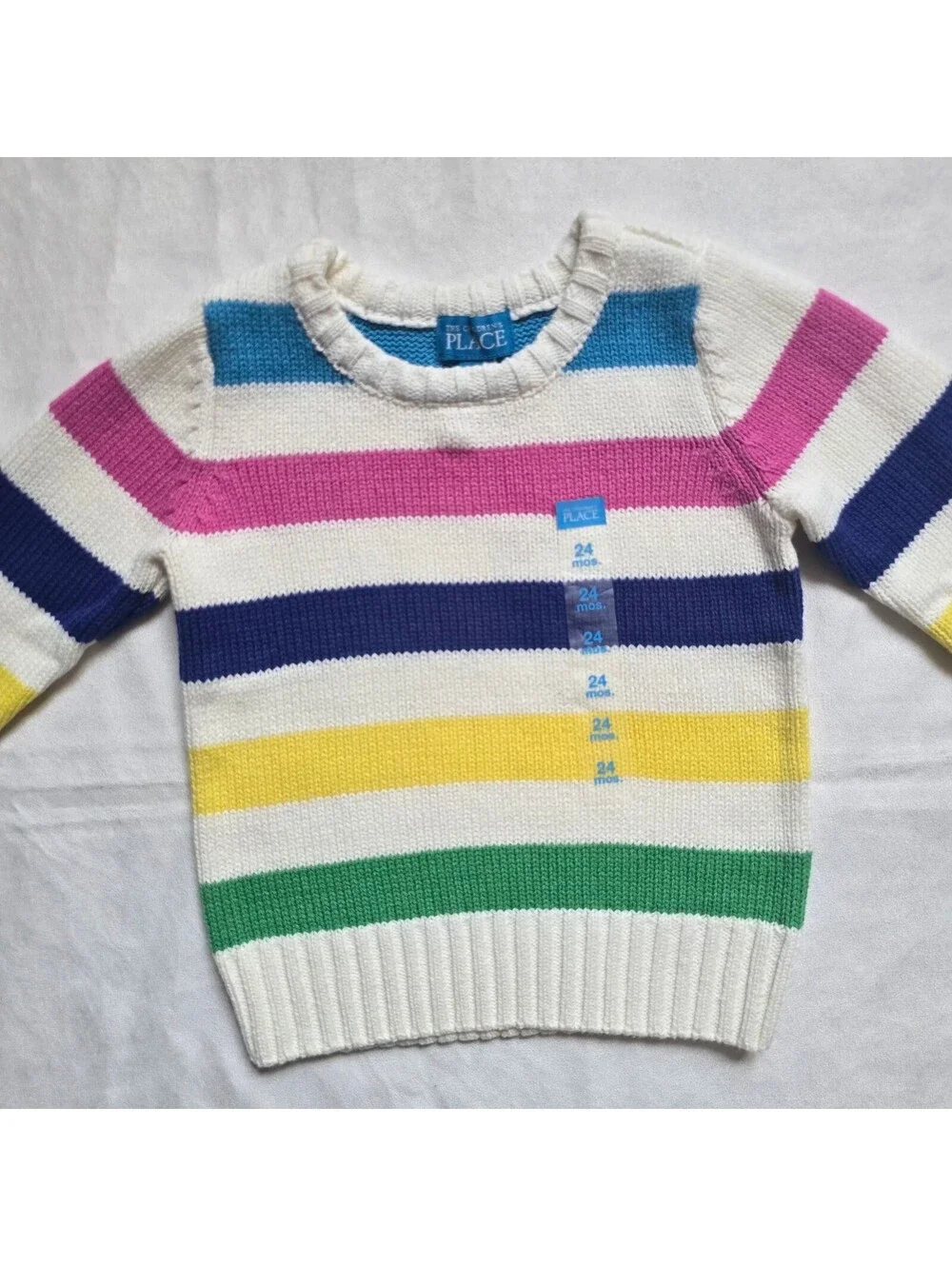 The Children's Place Baby Sweater 24 Months Multi Color Striped Knit
